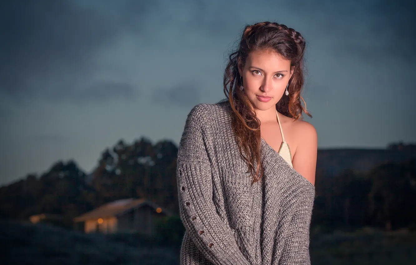 Photo wallpaper background, portrait, brown-eyed