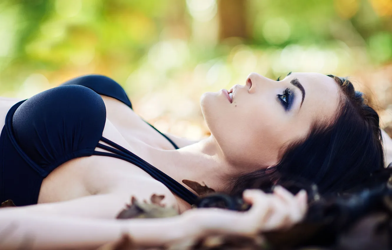 Photo wallpaper chest, look, makeup, neckline, Niece