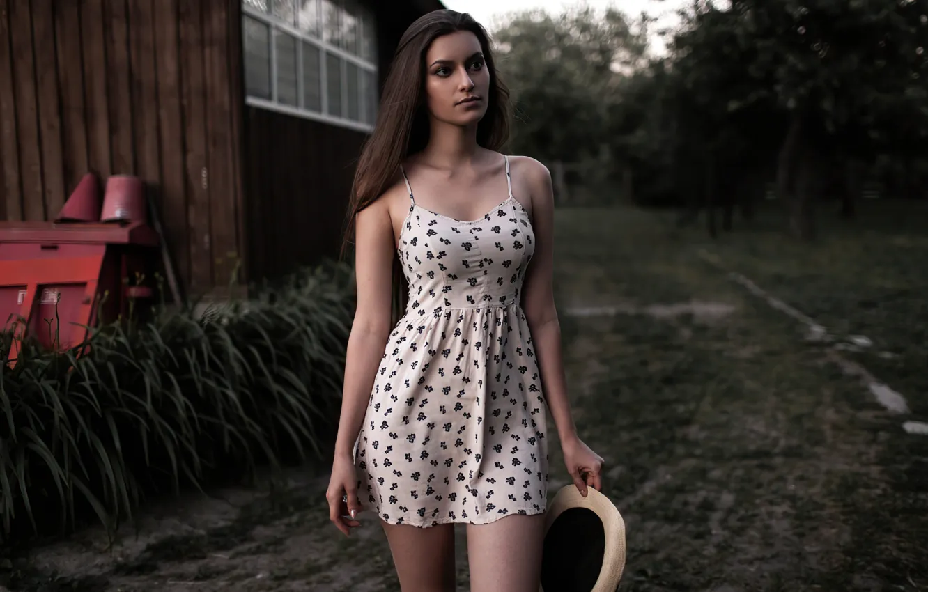 Photo wallpaper look, girl, feet, dress