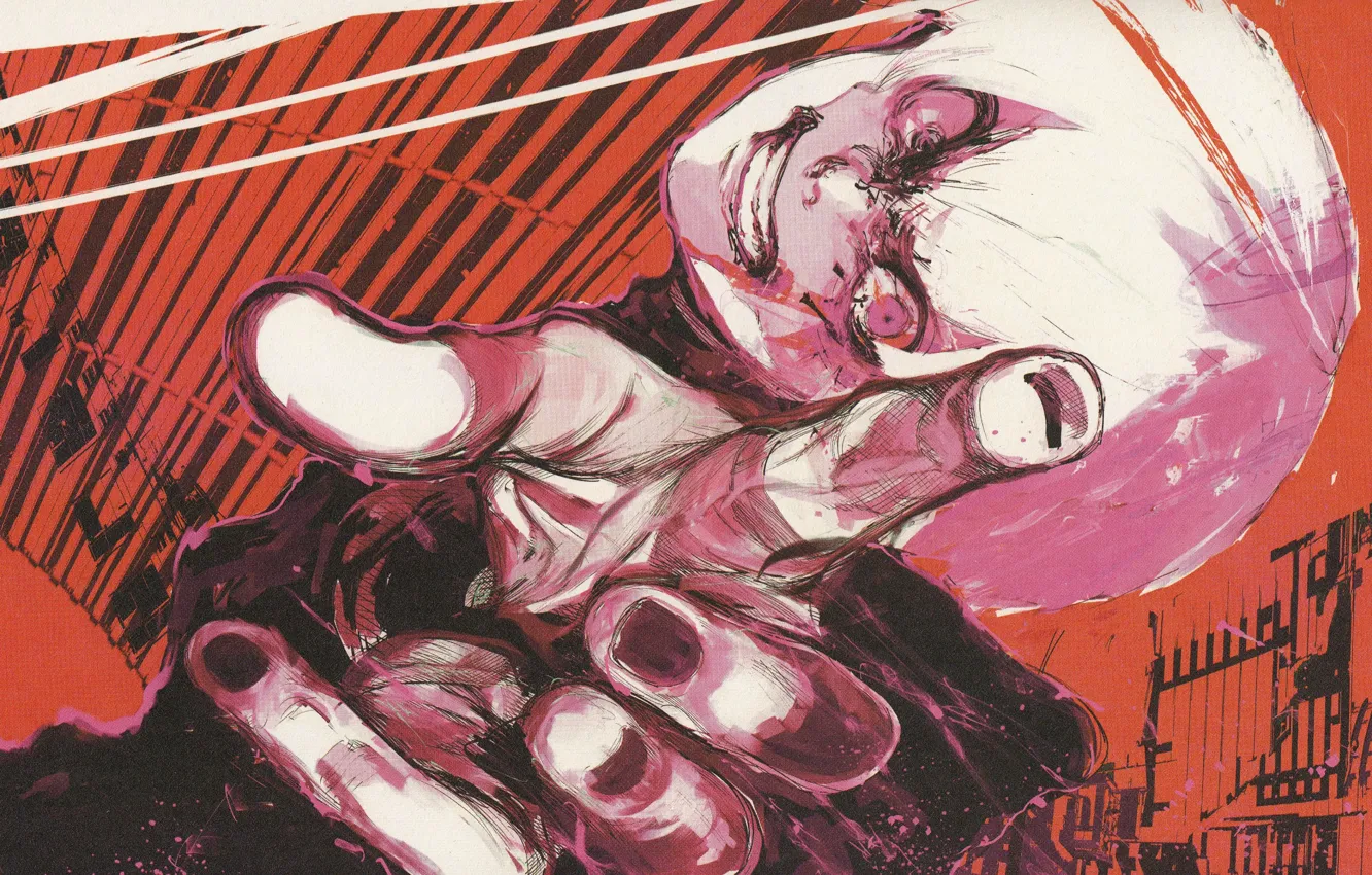 Photo wallpaper fear, monster, blow, pain, bloody tears, gray, Tokyo Ghoul, Ken Kanek