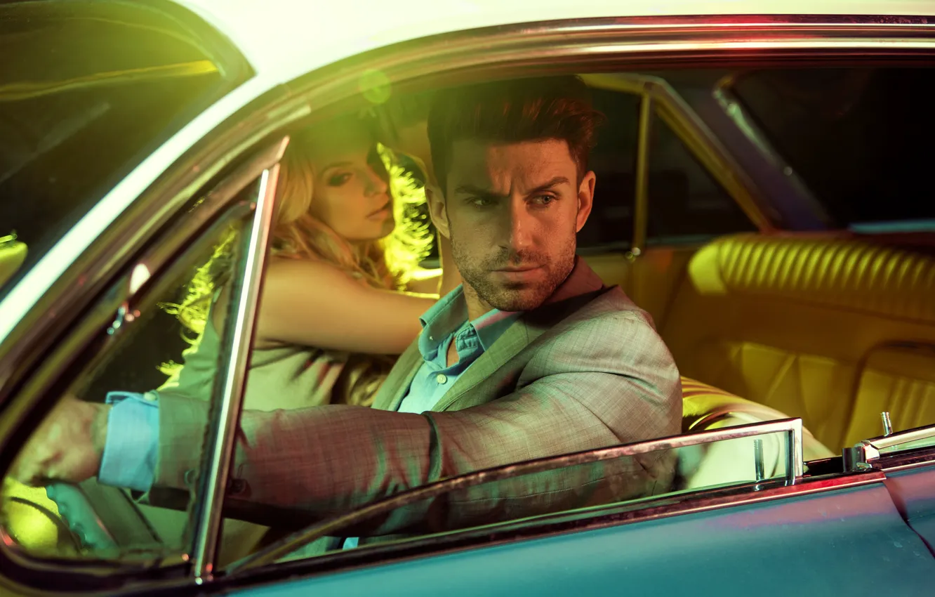 Photo wallpaper machine, woman, male