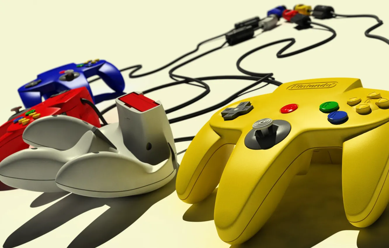 Photo wallpaper red, game, yellow, blue, retro, Nintendo, fun, gray
