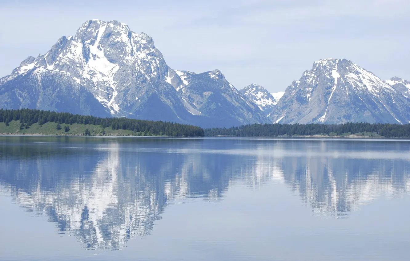 Photo wallpaper mountains, lake Jackson, grand teton