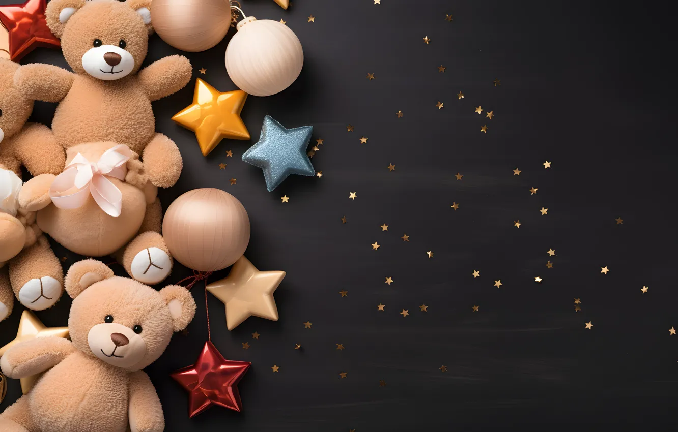 Photo wallpaper toy, new year, bear, Christmas, bear, bear, Teddy, Mishutka