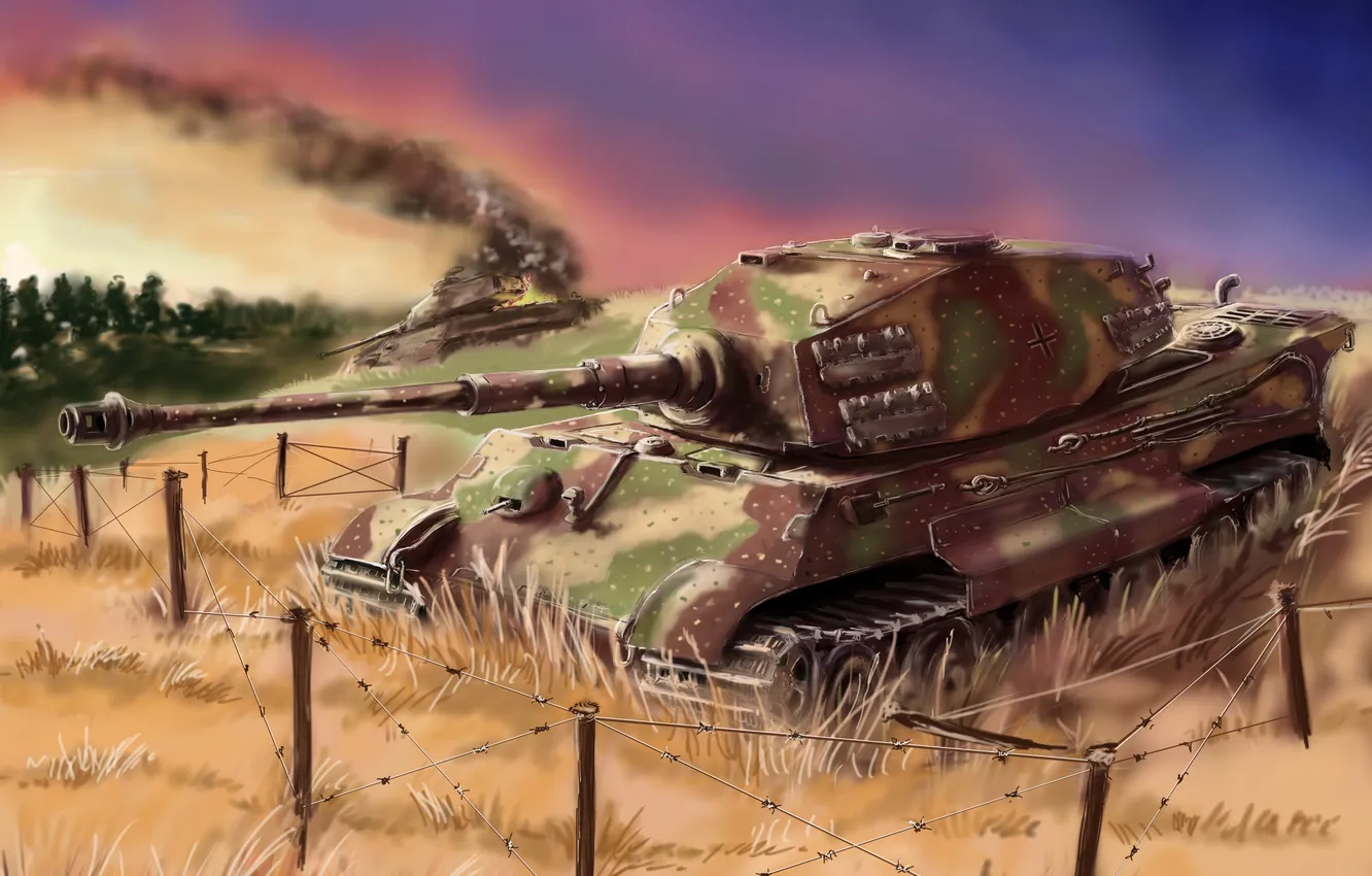 Photo wallpaper tiger, Germany, tank, tank Tiger 2, German heavy