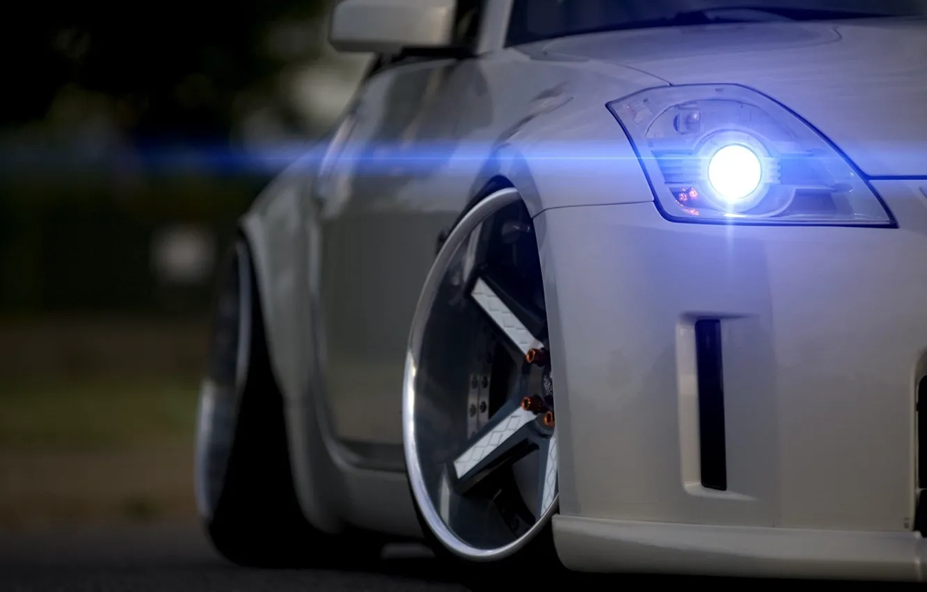 Photo wallpaper white, Nissan, drives