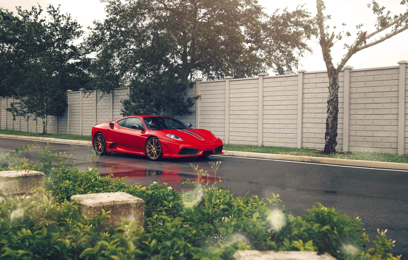 Photo wallpaper Red, Street, 430 Scuderia