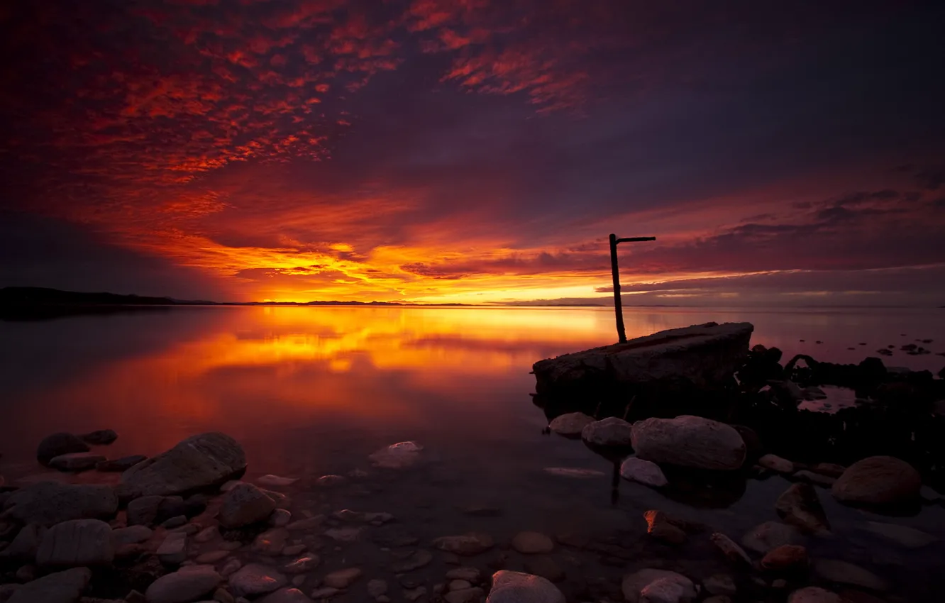 Photo wallpaper sunset, antelope island, utah stat park