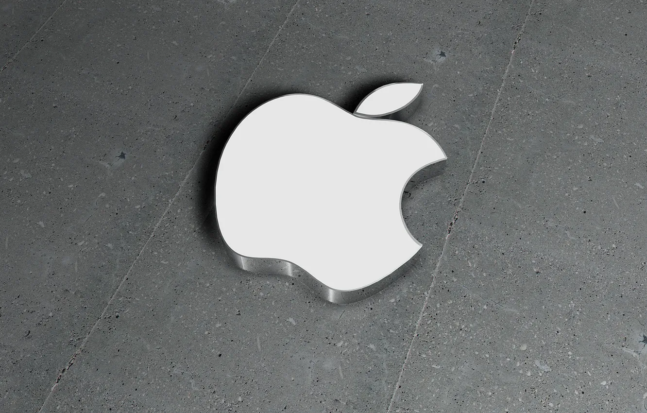 Photo wallpaper apple, logo, white, brand