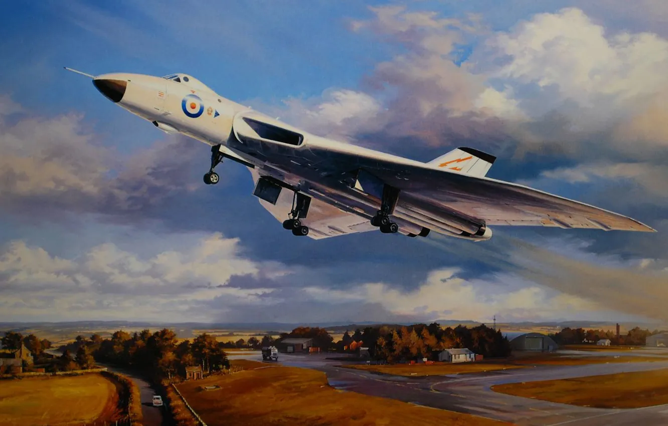 Photo wallpaper figure, art, the rise, Royal Air Force, Avro, Vulcan, the British strategic bomber