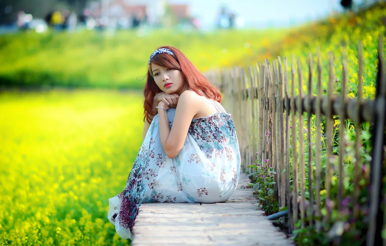 Photo wallpaper summer, girl, Asian