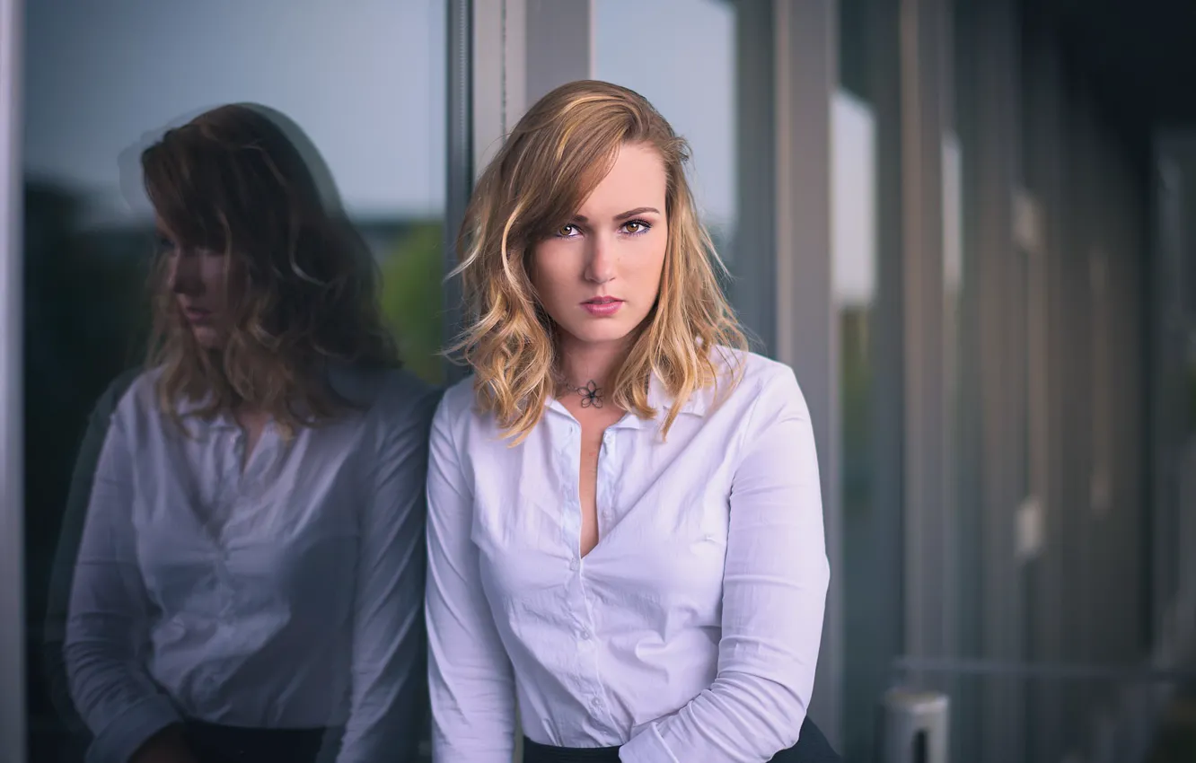 Photo wallpaper look, girl, model, blouse