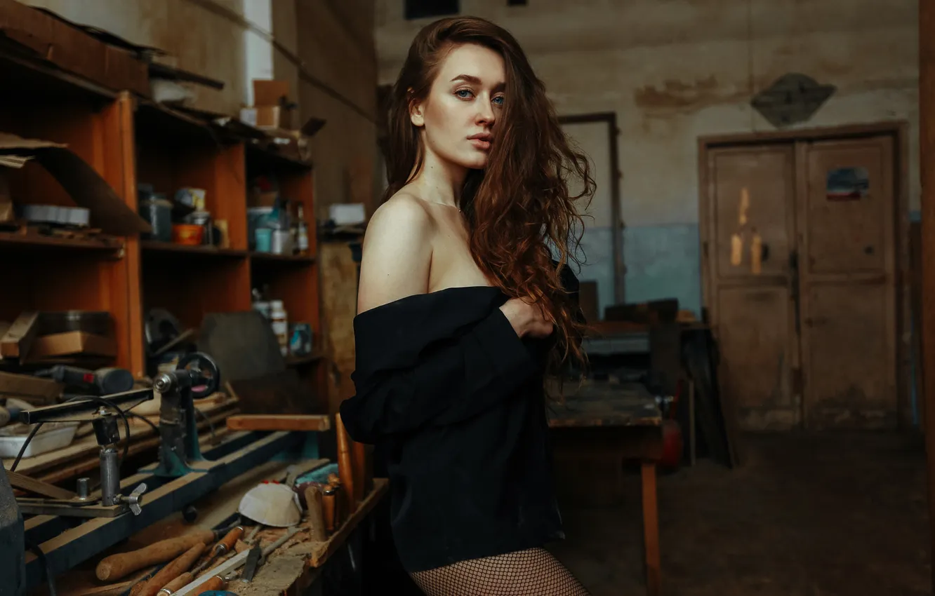 Photo wallpaper girl, model, workshop, Ilya Dustin