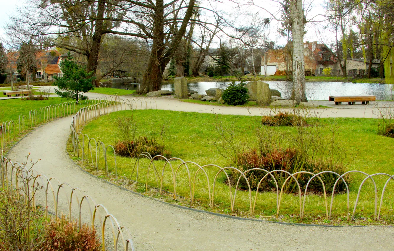 Photo wallpaper park, garden, alley