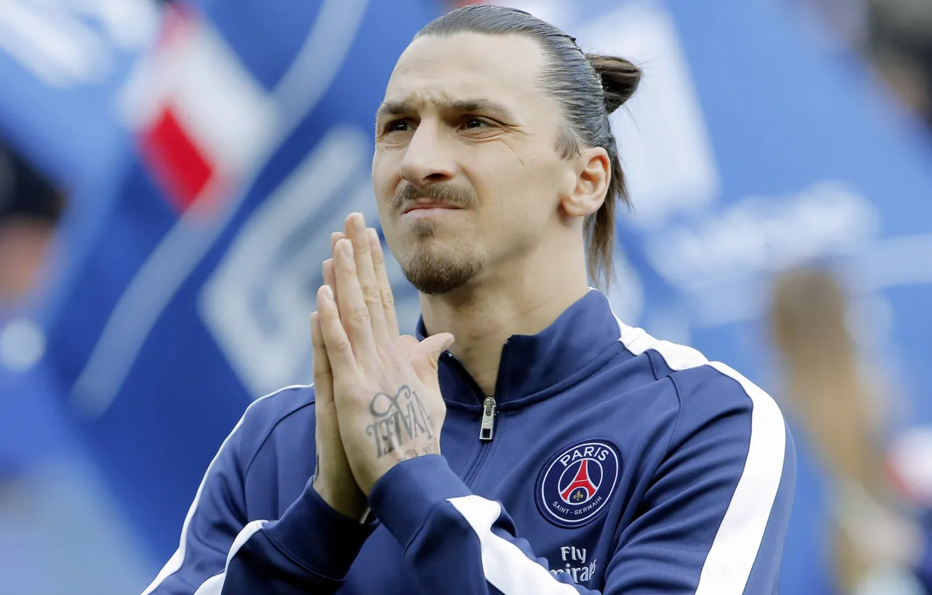 Photo wallpaper stars, football, samurai, tattoo, France, PSG, Ibrahimovic, 2015