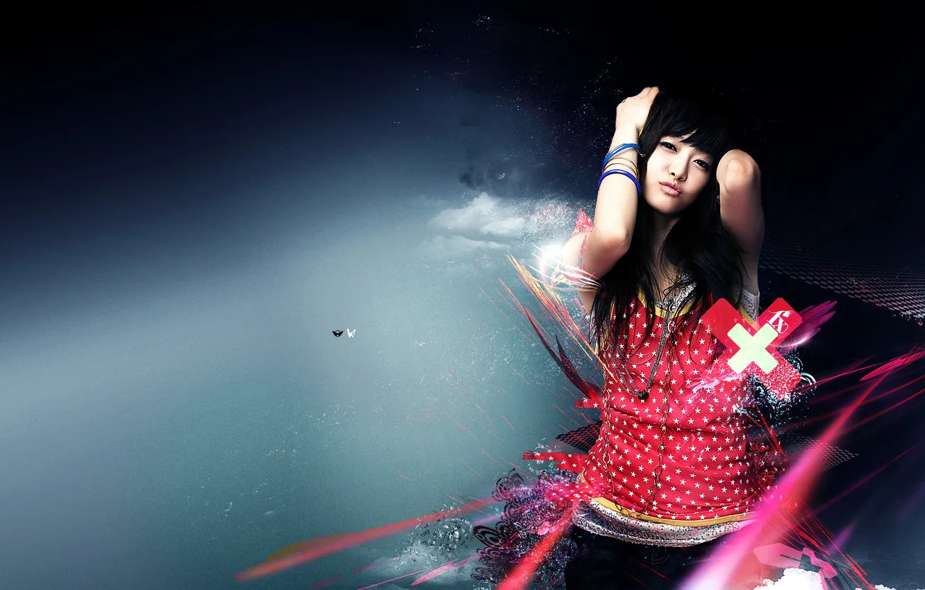 Photo wallpaper Asian, graphics photoshop