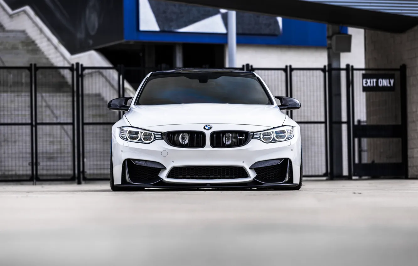 Photo wallpaper BMW, Front, White, Face, F82, Sight