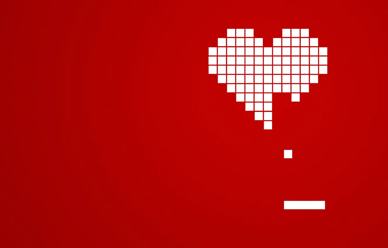 Photo wallpaper red, cubes, heart
