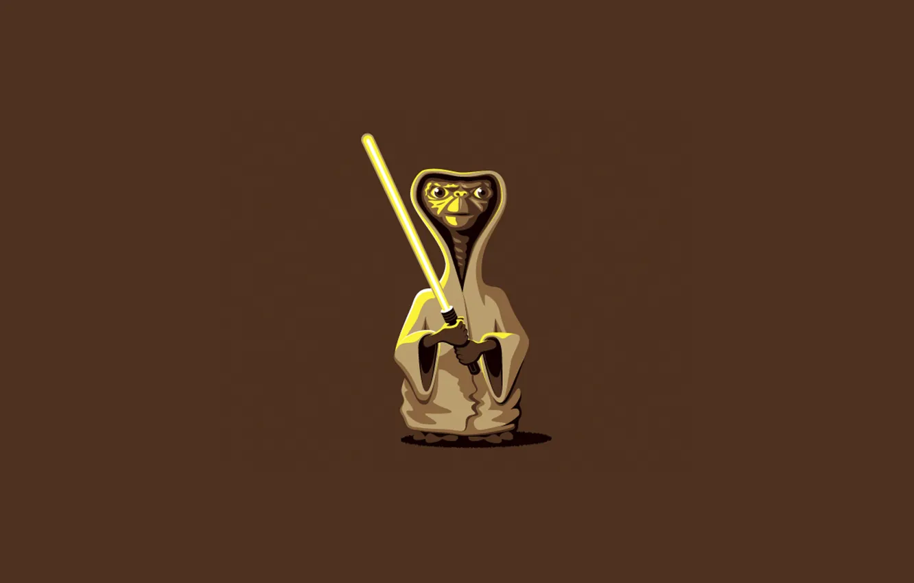 Photo wallpaper minimalism, sword, Star Wars, alien, star wars