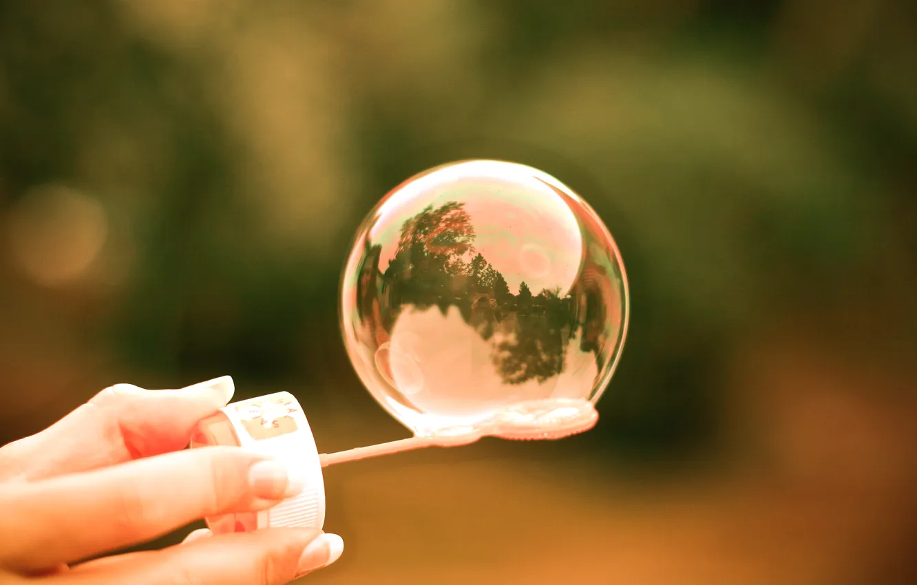 Photo wallpaper art, fragile, soap bubble