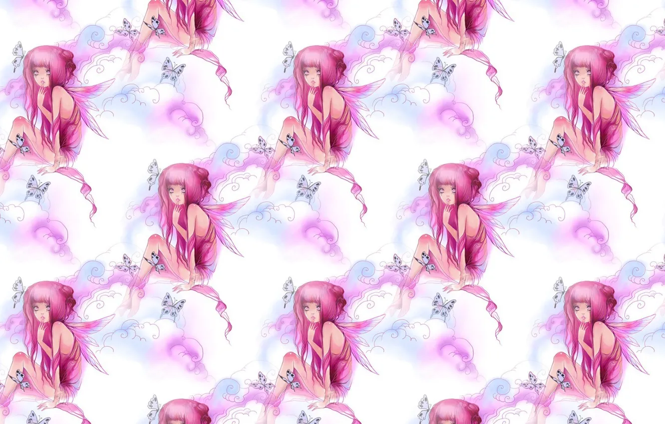 Photo wallpaper fantasy, butterfly, wings, texture, girl, fake