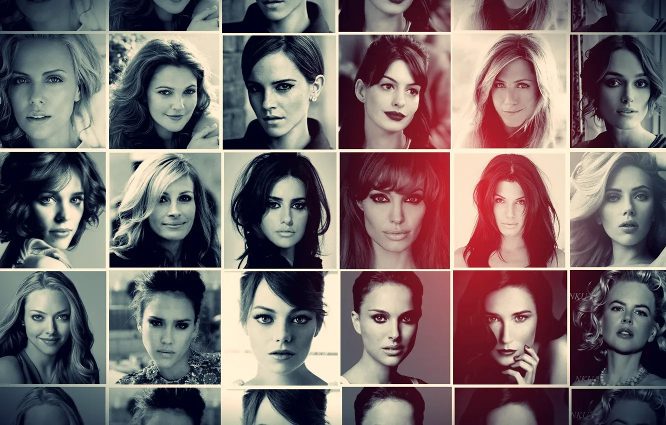 Photo wallpaper Charlize Theron, Jessica Alba, Scarlett Johansson, Angelina Jolie, Natalie Portman, Keira Knightley, Jennifer Aniston, Emma …