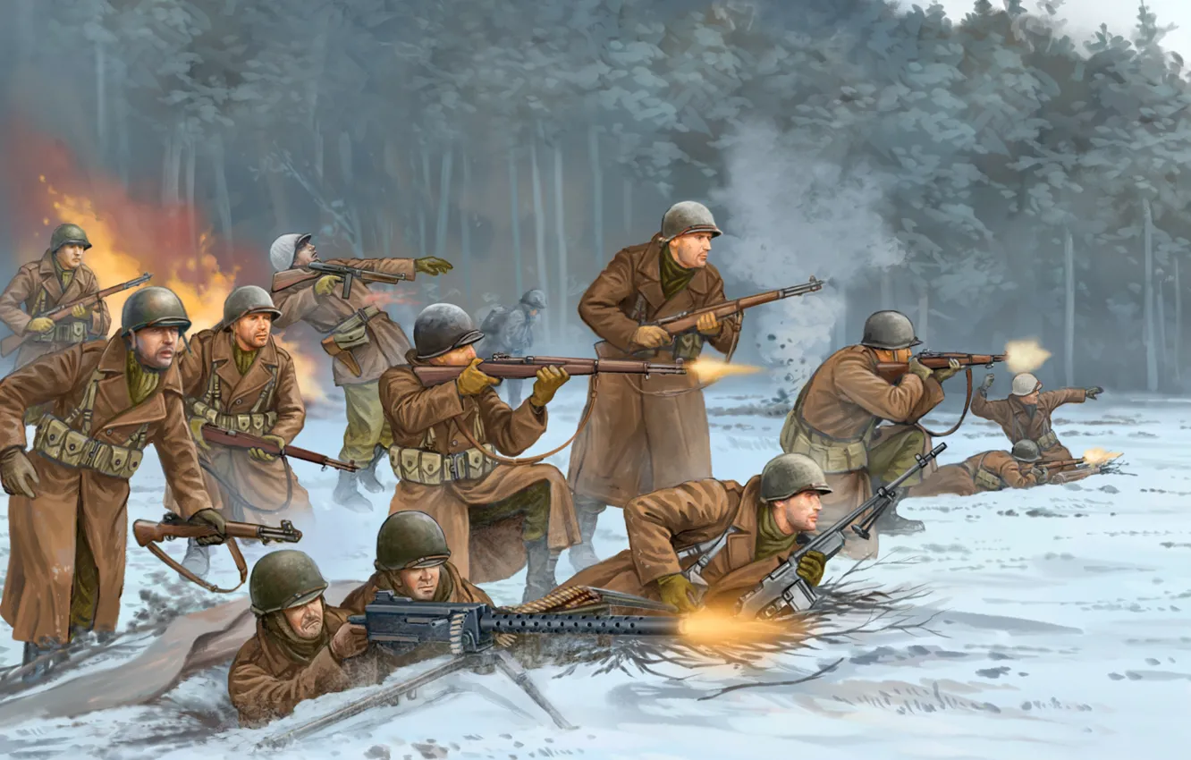 Photo wallpaper art, soldiers, Belgium, USA, game, the, Division, Flames of War