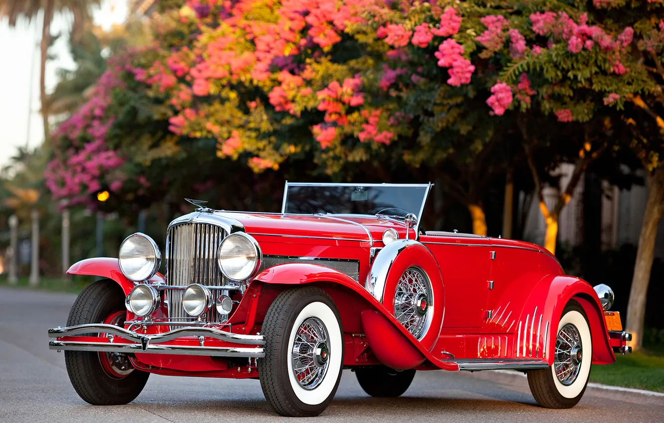 Photo wallpaper red, retro, coupe, convertible, Coupe, 1932, beautiful car, Convertible