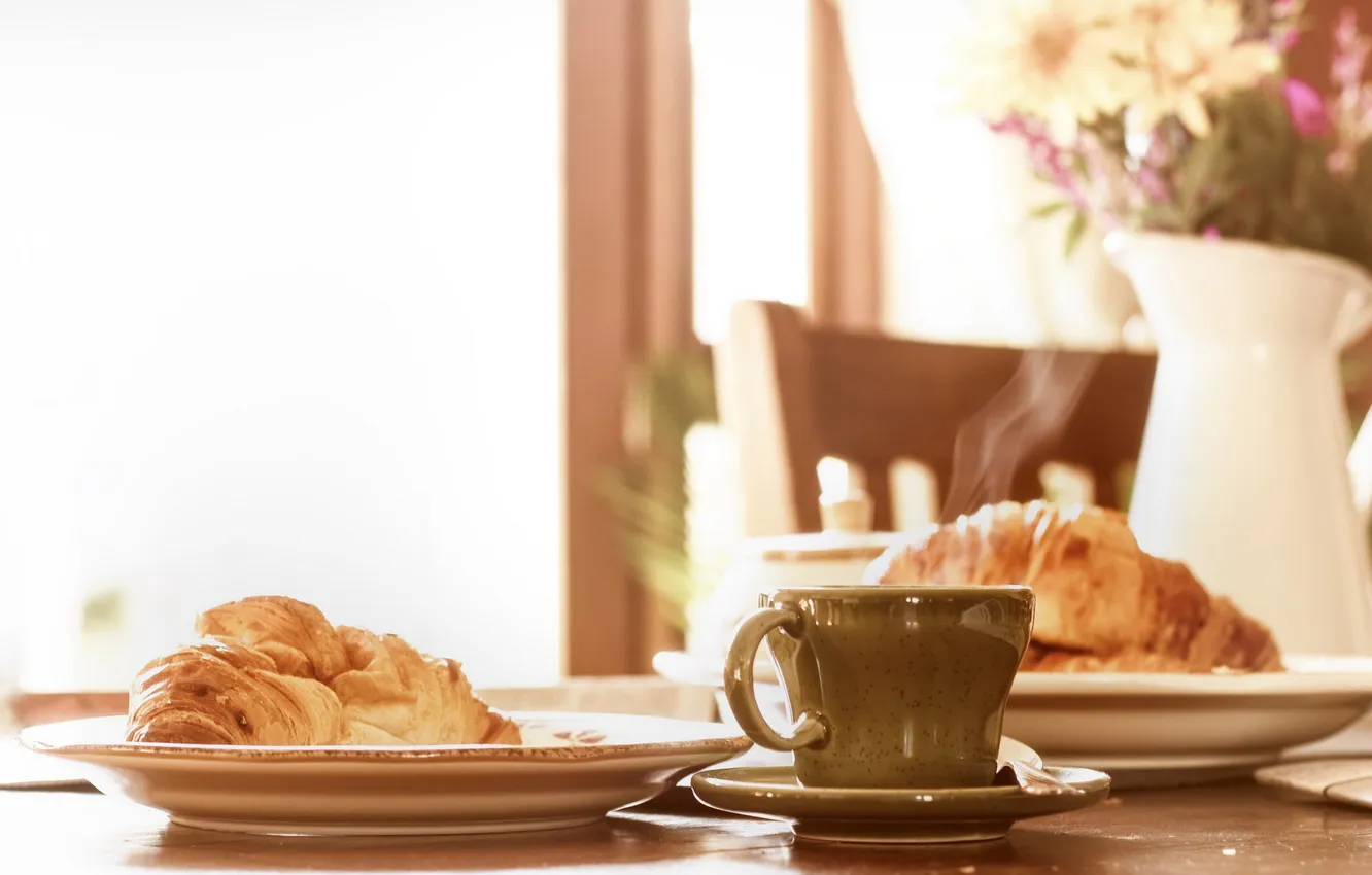 Photo wallpaper growing, breakfast, espresso, sunday