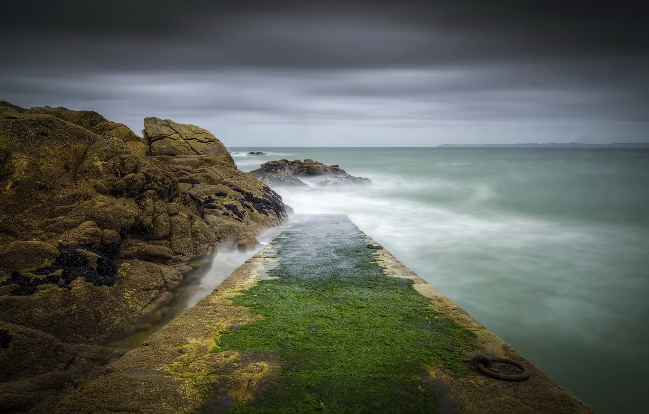 Photo wallpaper sea, landscape, the evening