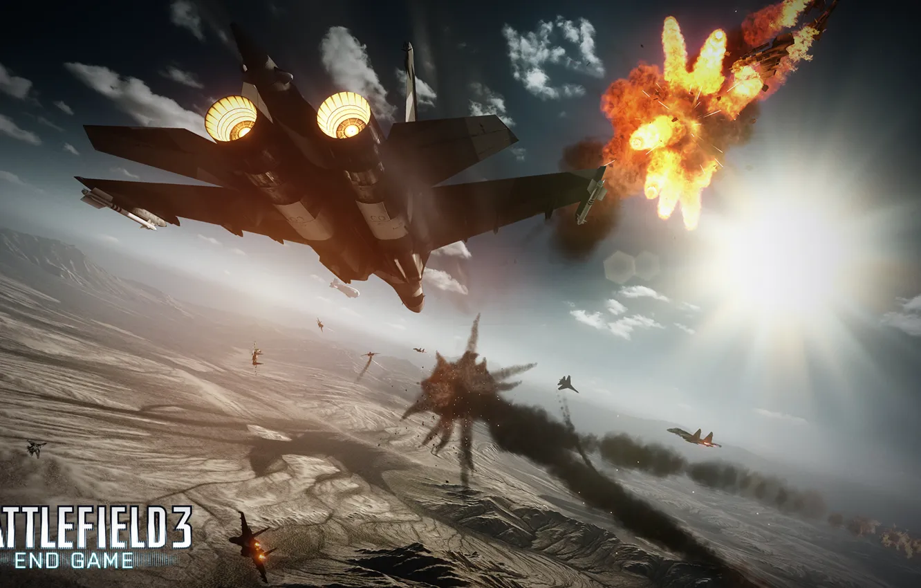 Photo wallpaper desert, the plane, end game, Battlefield 3, Air-Superiority