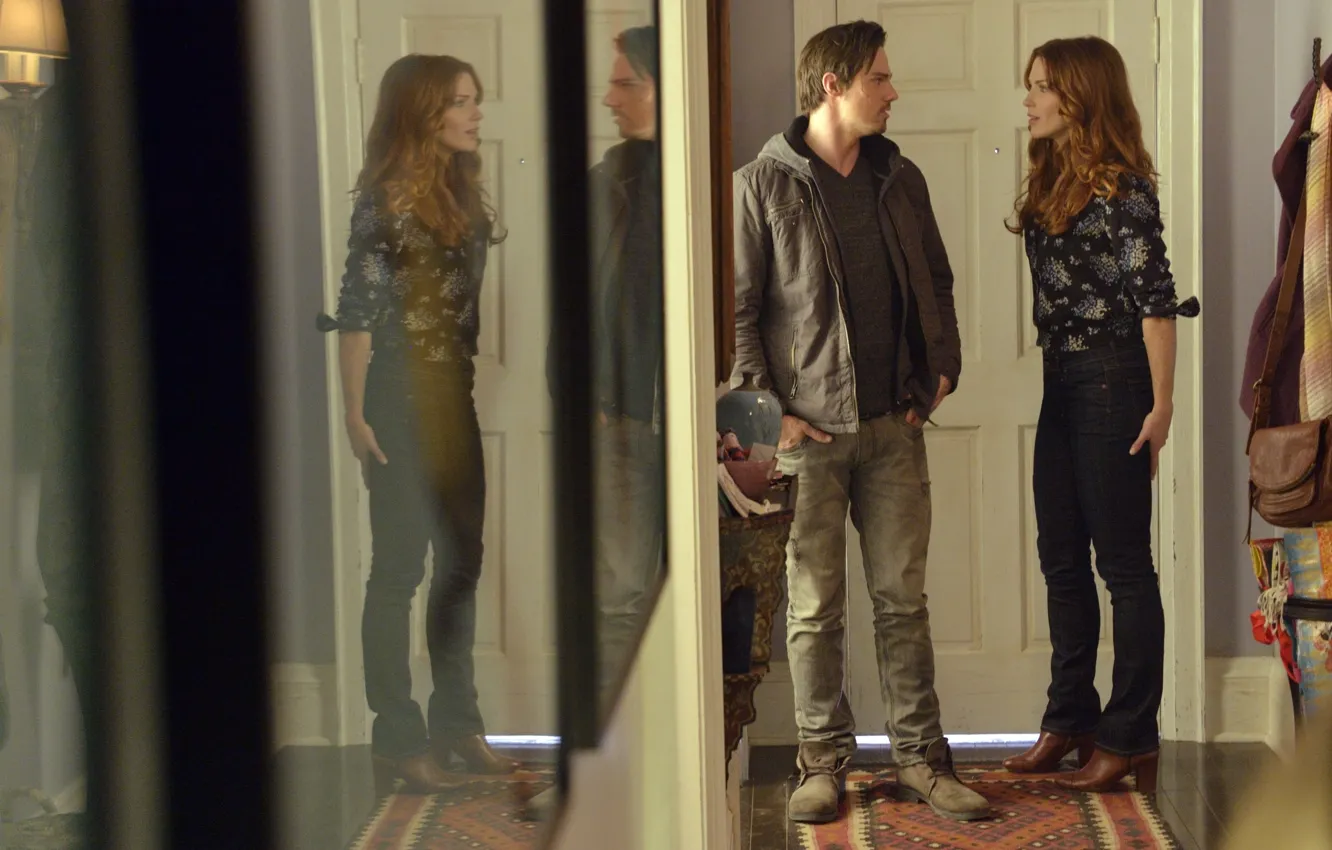 Photo wallpaper actress, actor, red, Beauty and the Beast, Jay Ryan, Beauty and the beast, Bridget Regan, …