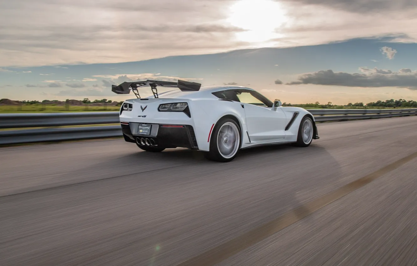 Photo wallpaper Corvette, Chevrolet, Hennessey, Rear wing, Hennessey Chevrolet Corvette ZR1