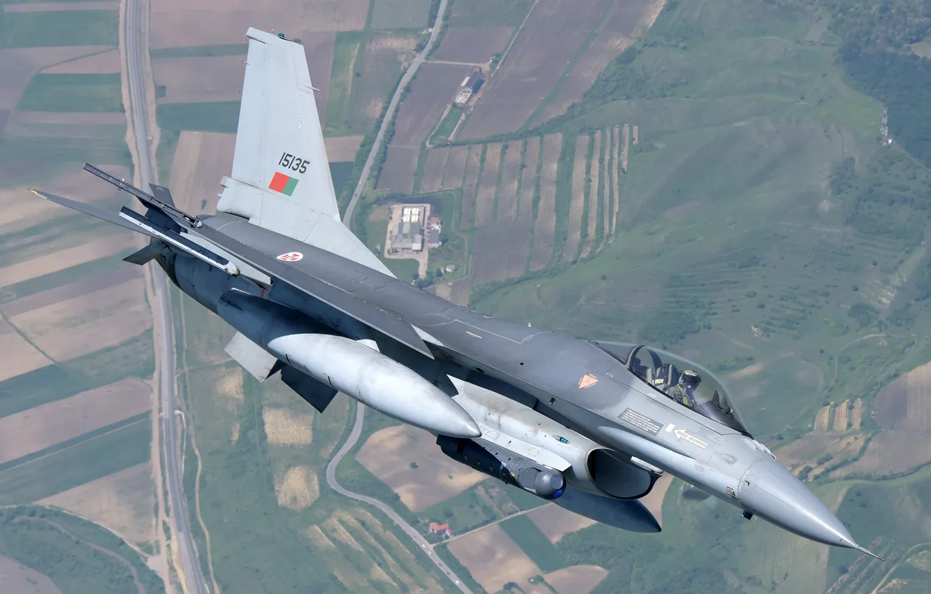 Photo wallpaper Fighter, F-16, F-16 Fighting Falcon, The BBC Romania, PTB
