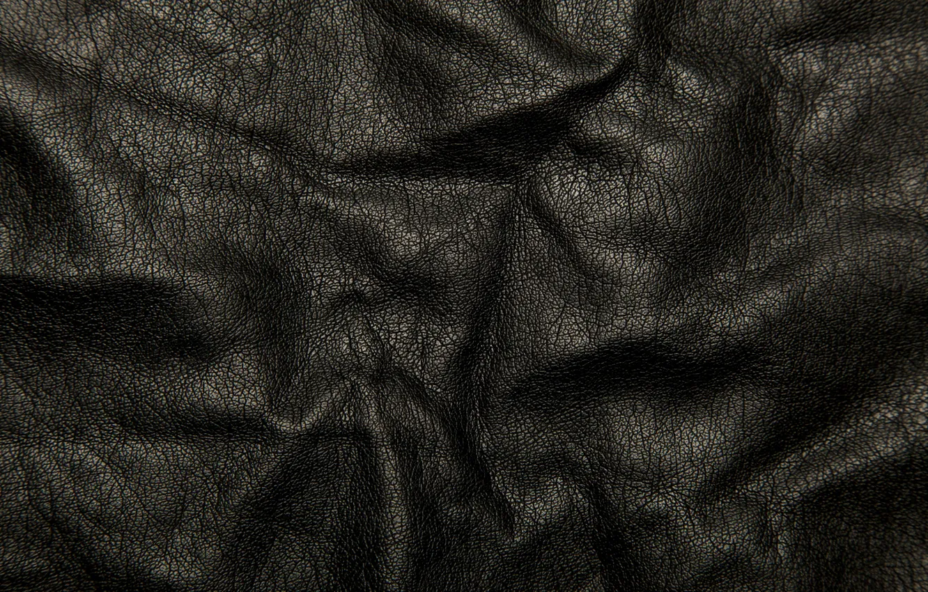 Photo wallpaper cracked, background, black, texture, leather, folds