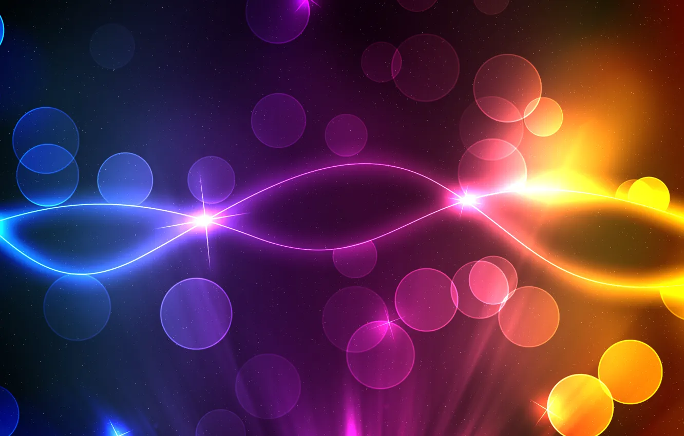 Photo wallpaper rays, circles, lights, background, color, line