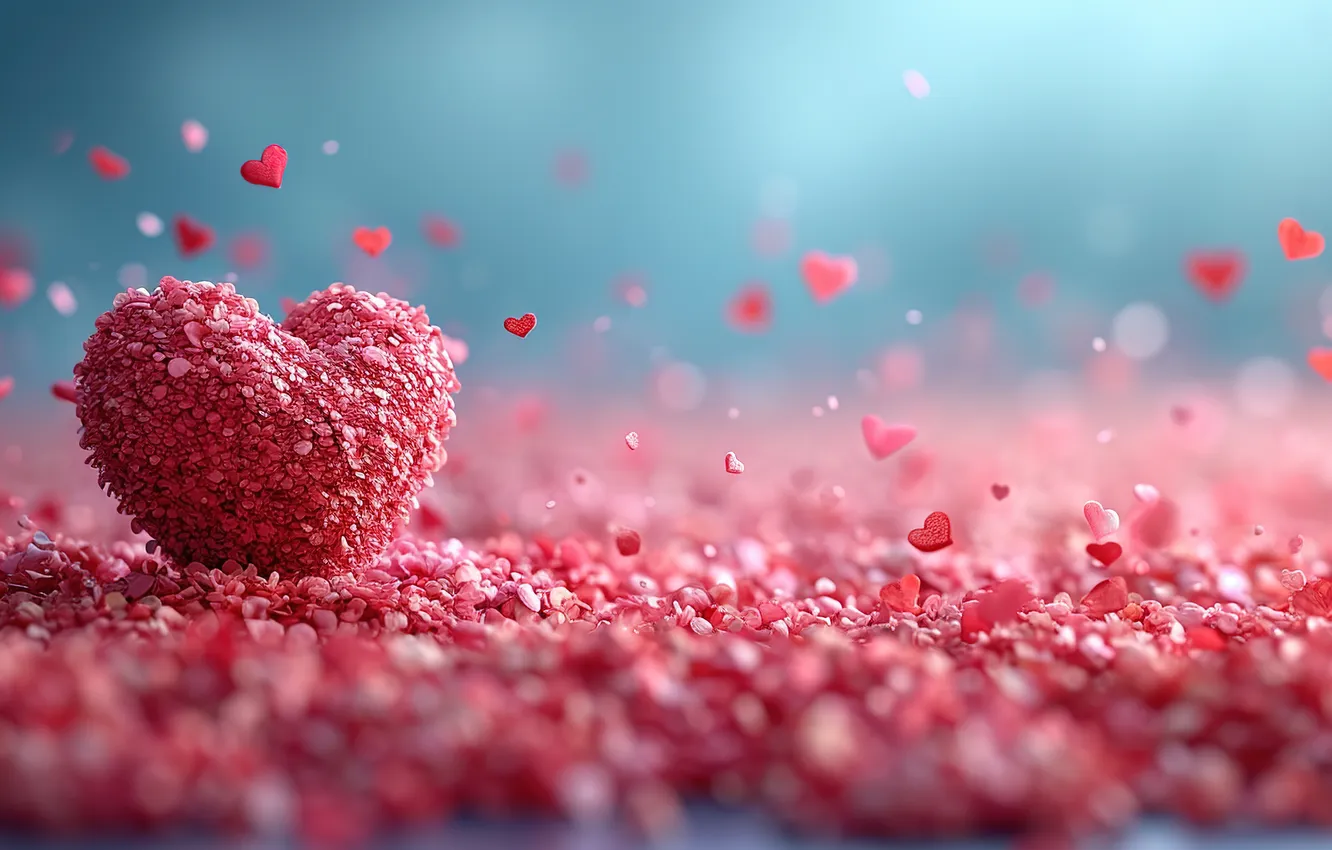 Photo wallpaper love, background, romance, heart, hearts, love, Valentine's day, pink