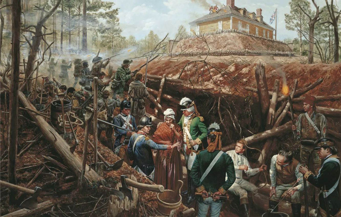 Photo wallpaper war, art, Mort Kunstler