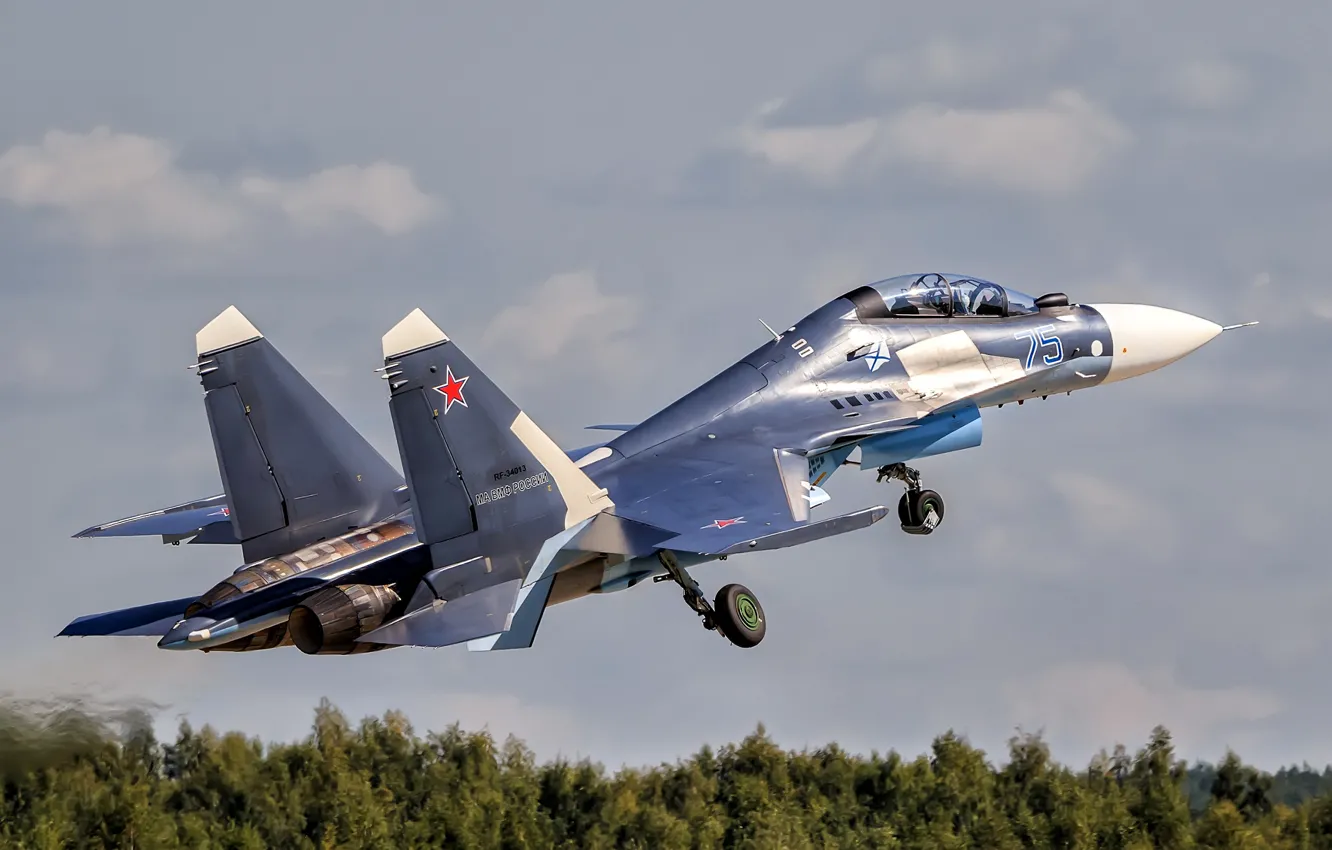 Photo wallpaper the sky, the rise, multi-role fighter, Su-30CM, Su-30SM, MA Navy, generation 4