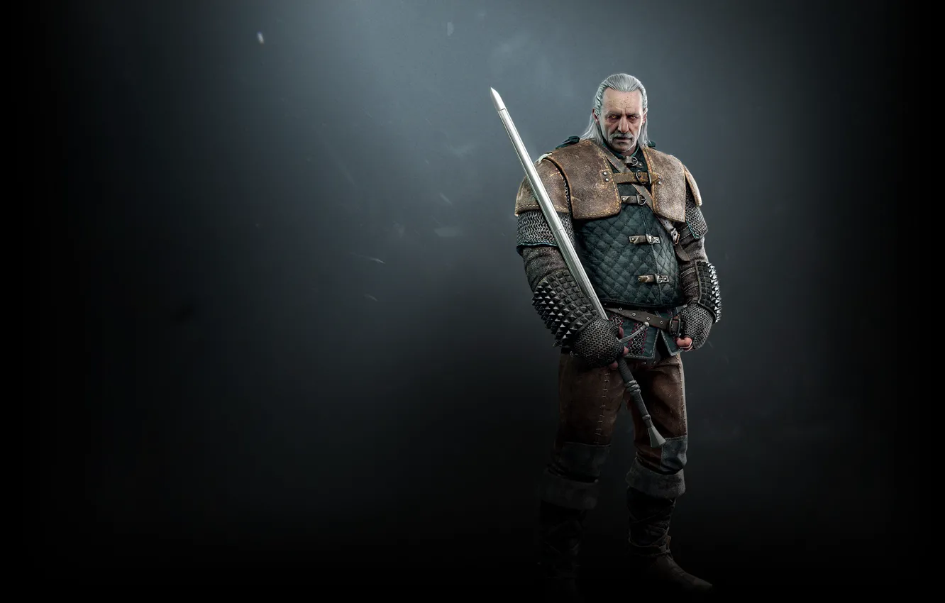 Photo wallpaper sword, armor, art, The Wild Hunt, The Witcher, CD Projekt RED, The Witcher 3: Wild …