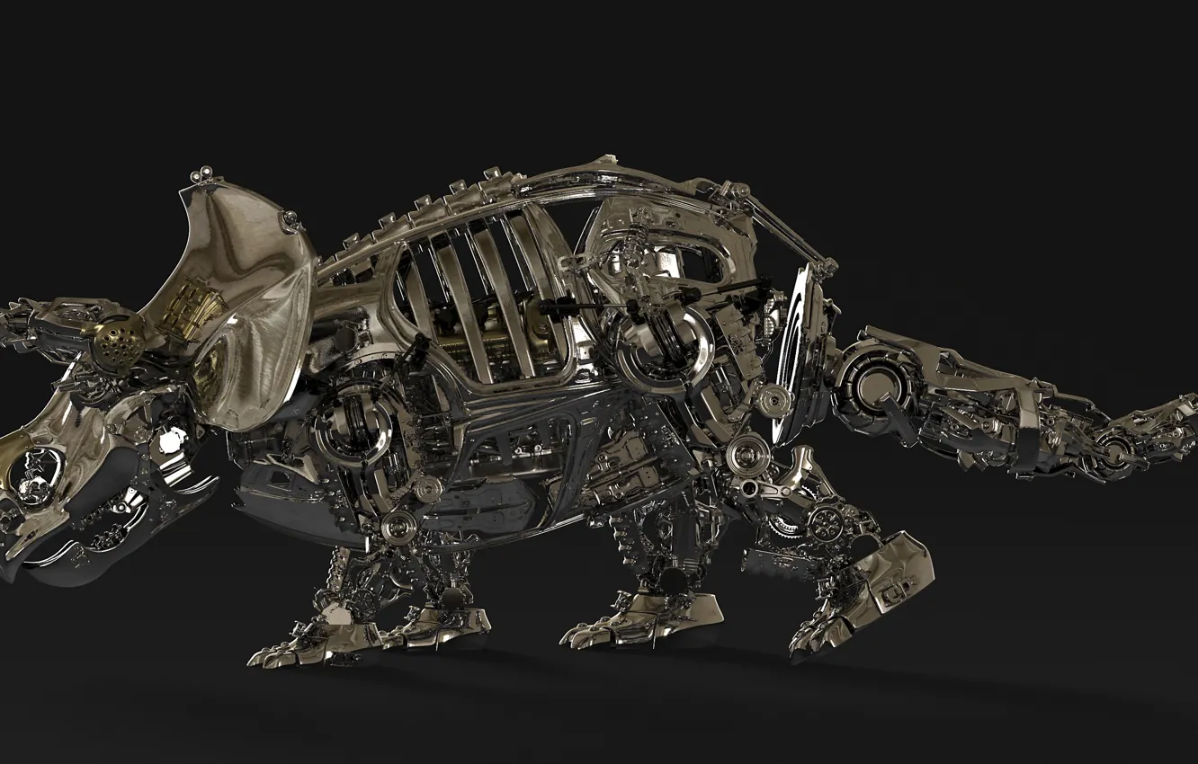 Photo wallpaper metal, design, details, Triceratops, Triceratops