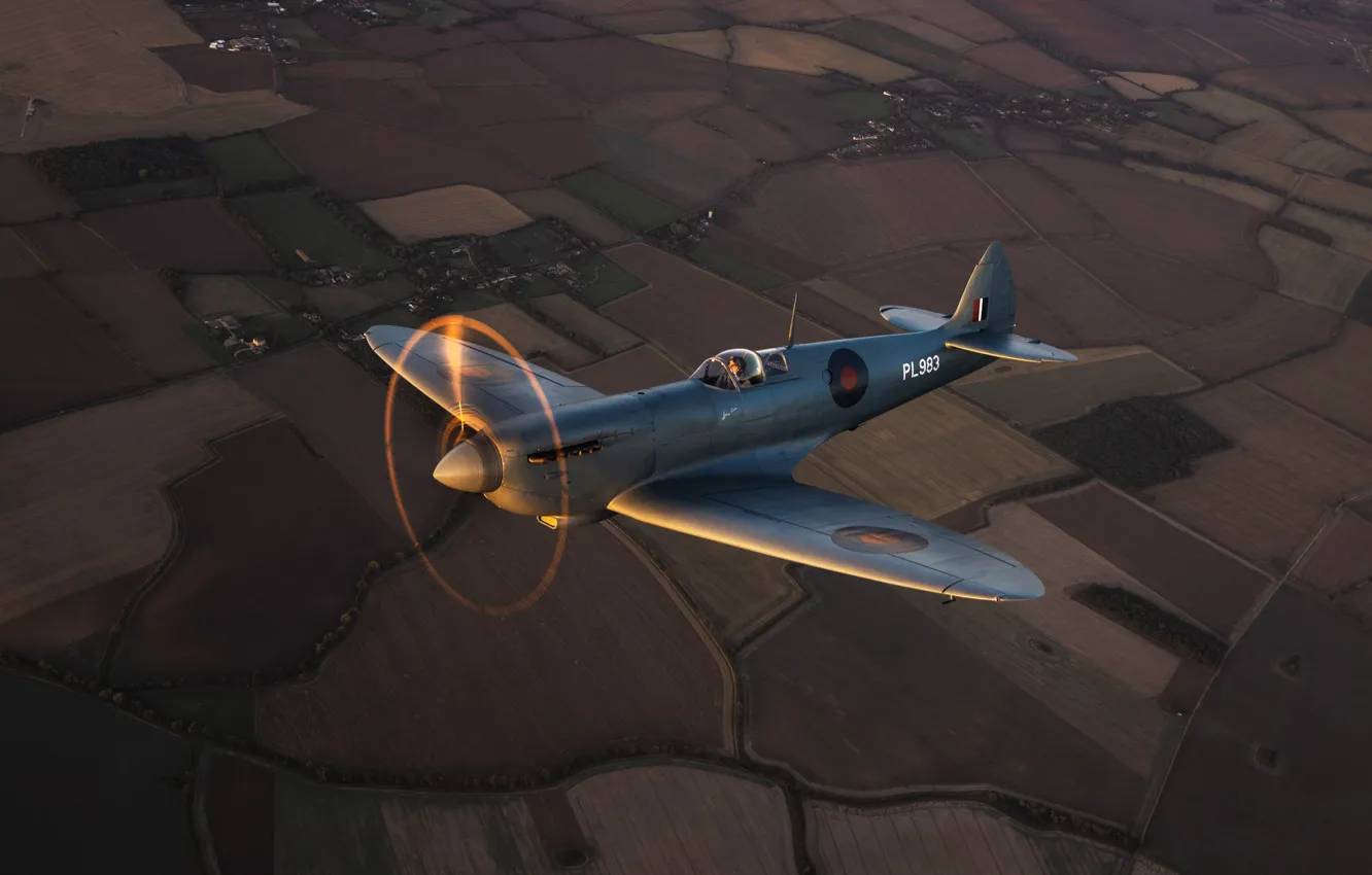 Photo wallpaper Screw, Fighter, Earth, Spitfire, RAF, The Second World War, Supermarine Seafire, Spitfire PR.Mk XI