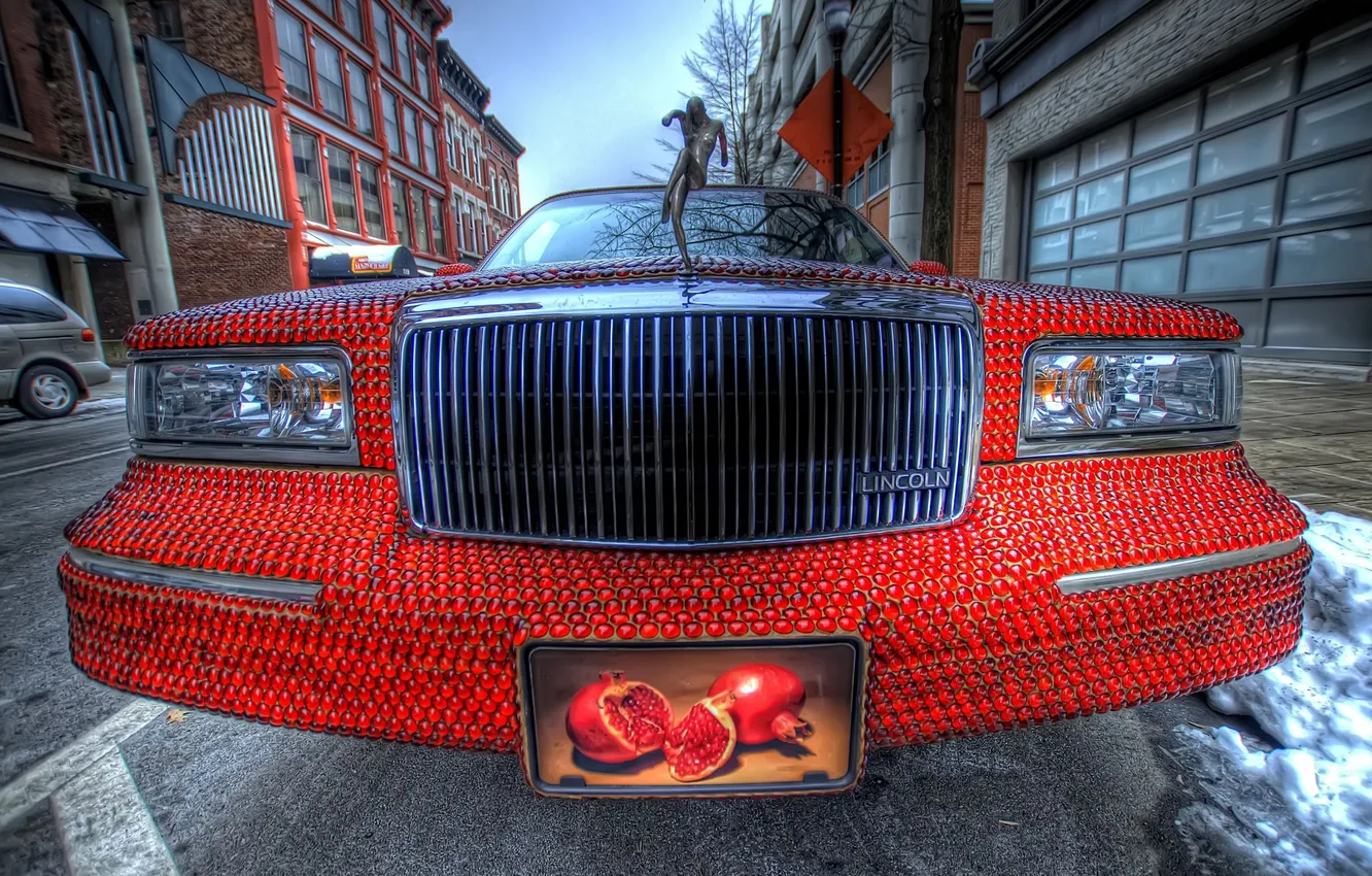 Photo wallpaper Lincoln, red, tuning, garnet, Lincoln