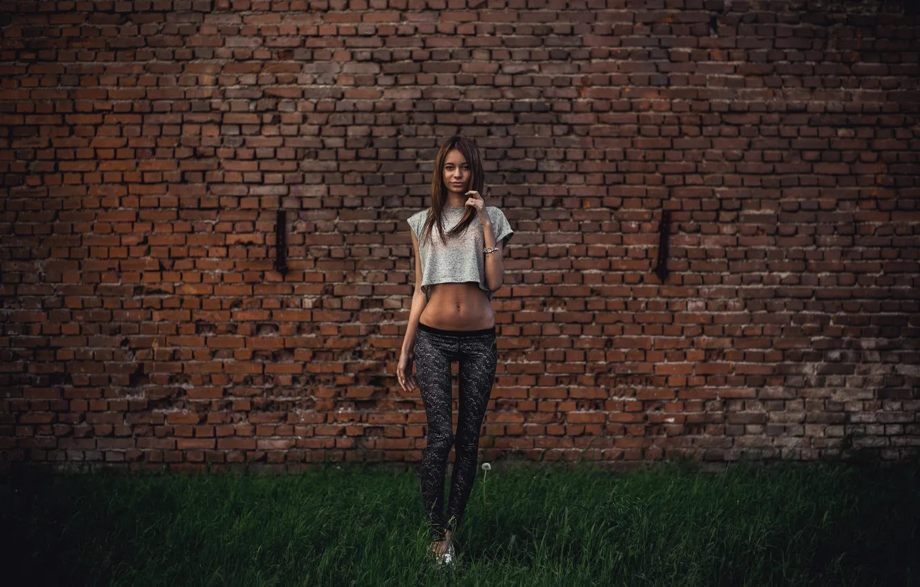 Photo wallpaper girl, wall, brick, photographer, girl, photography, photographer, Tatiana Chernysheva