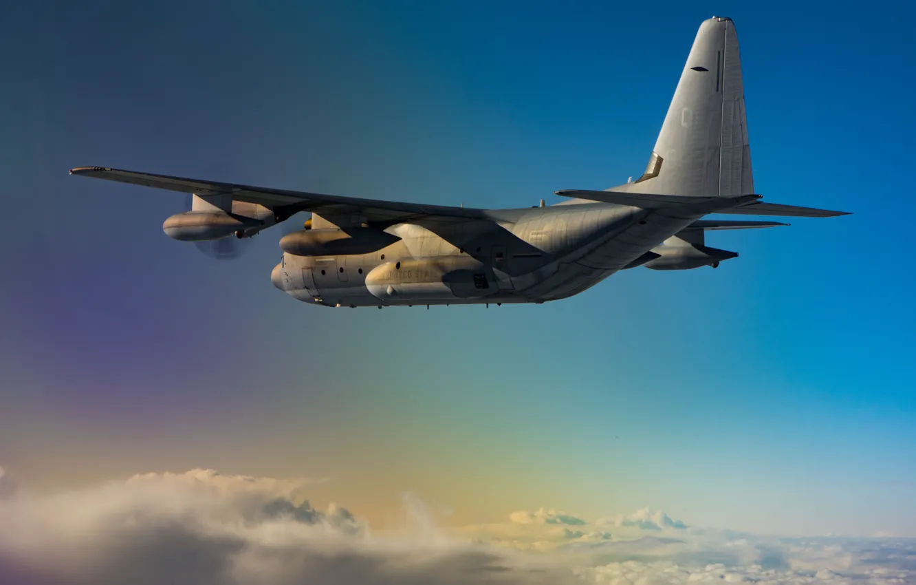 Photo wallpaper the plane, US Marine Corps, KC-130J Hercules