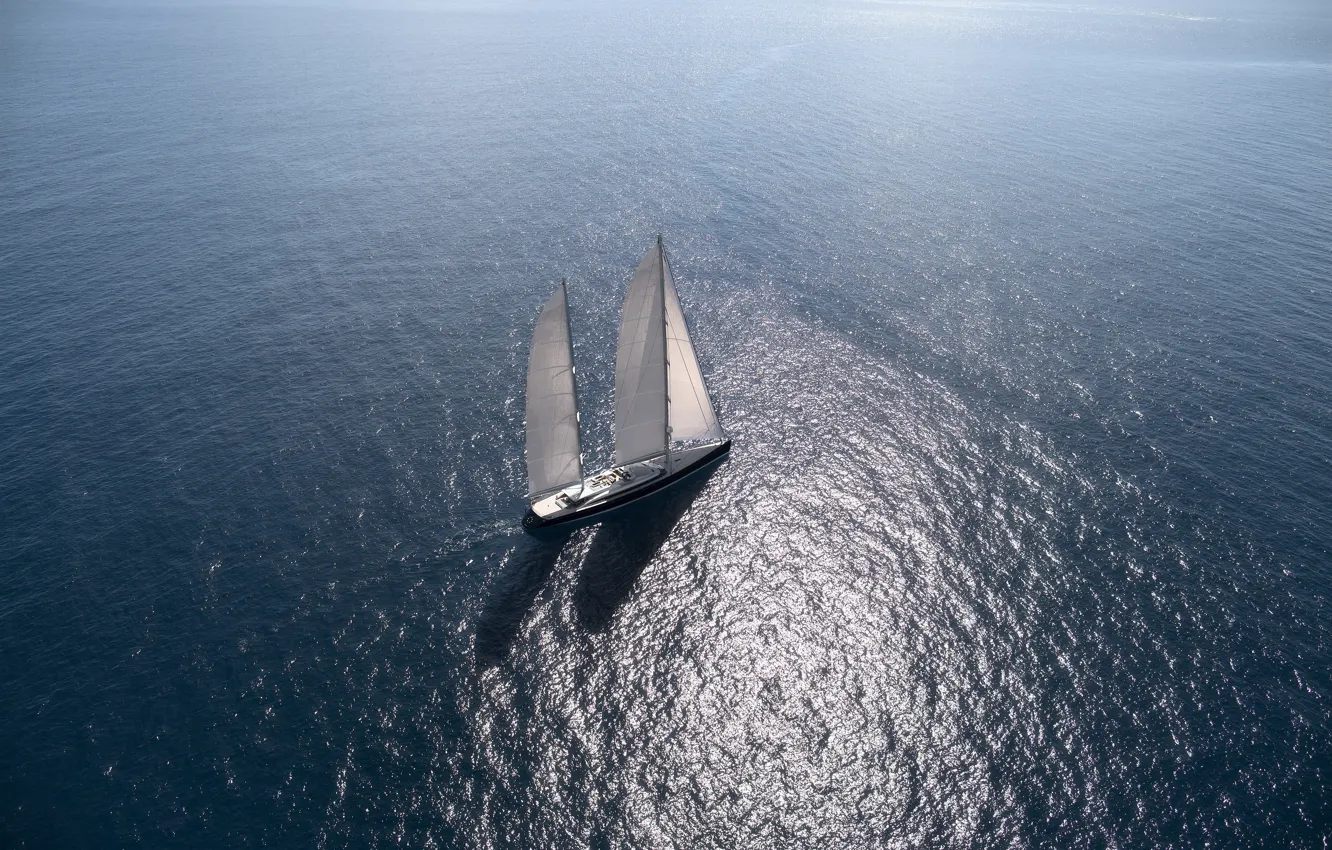 Photo wallpaper sea, yacht, sail