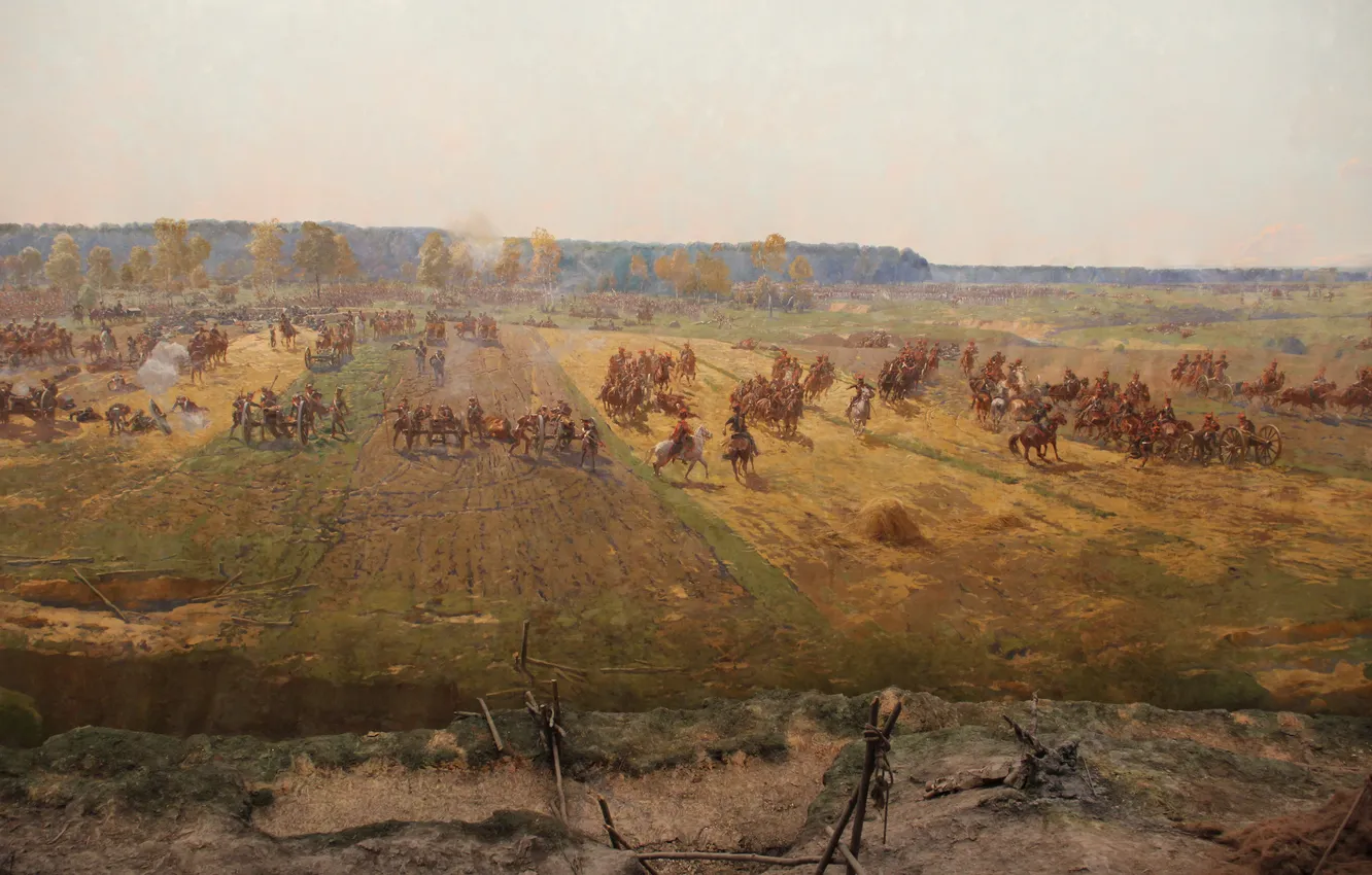 Photo wallpaper horse, picture, battle, soldiers, fragment, the Frenchman, Russian, Patriotic war of 1812