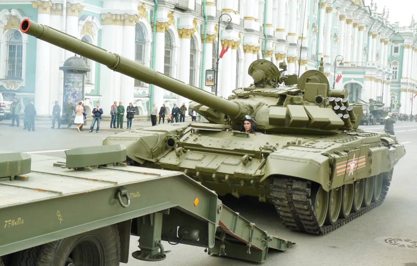 Photo wallpaper tank, military equipment, victory parade