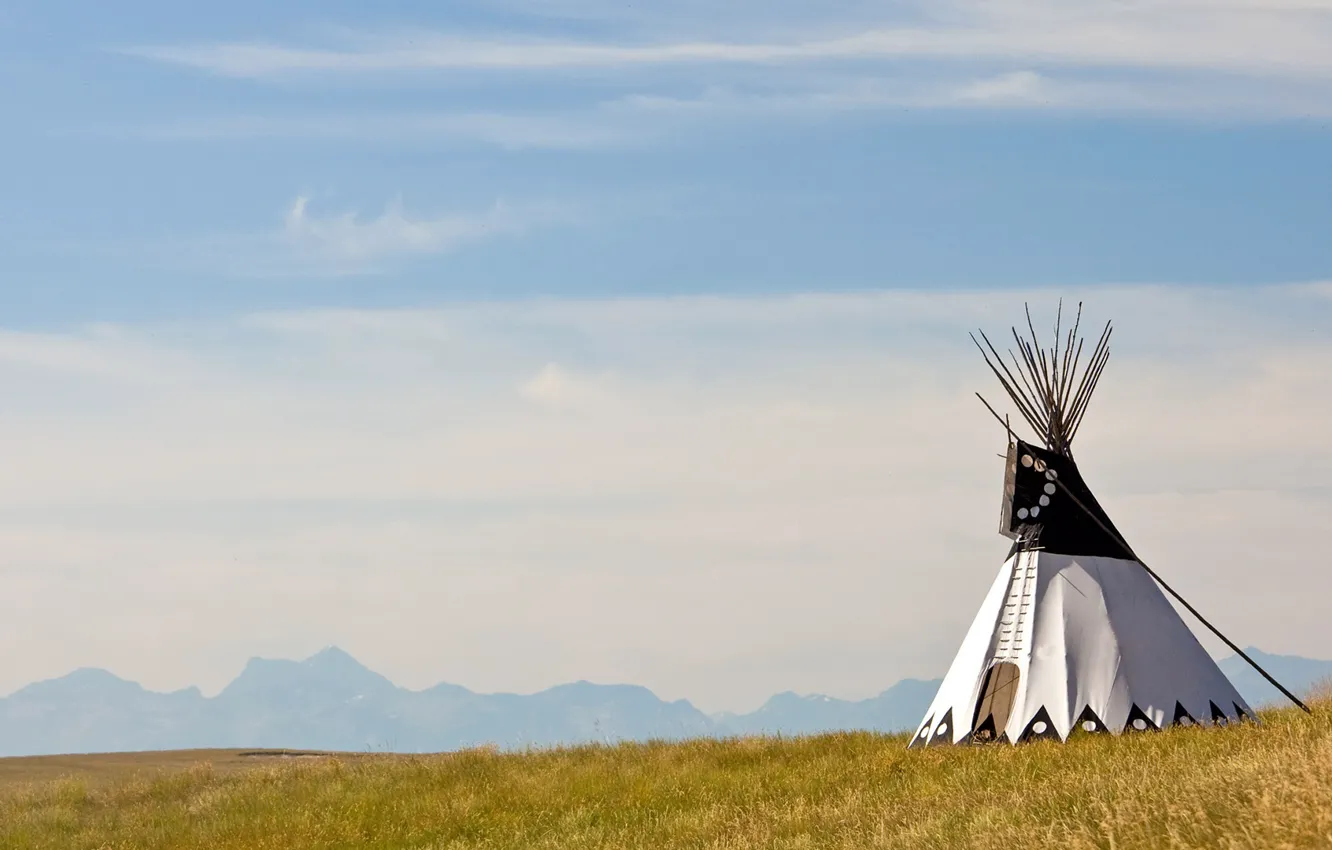 Photo wallpaper Canada, Albert, housing, Indian, wigwam, tipi