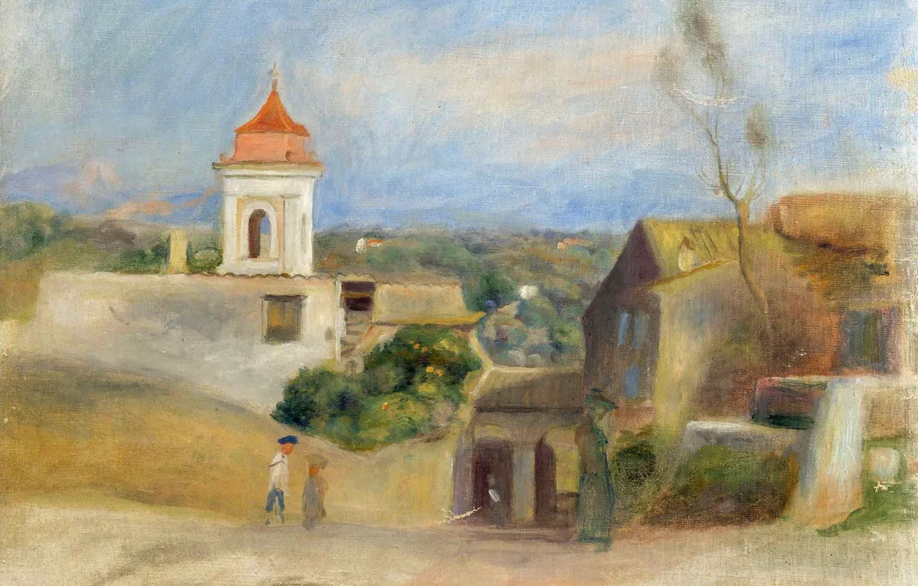 Photo wallpaper landscape, picture, 1899, Pierre Auguste Renoir, Pierre Auguste Renoir, Cagnes Landscape